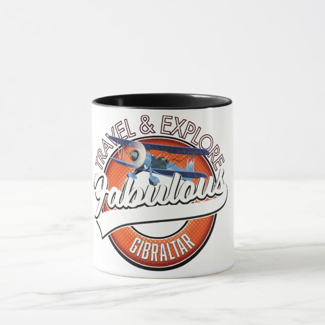 utforska fantastisk Gibraltars logotyp Mugg (Center)