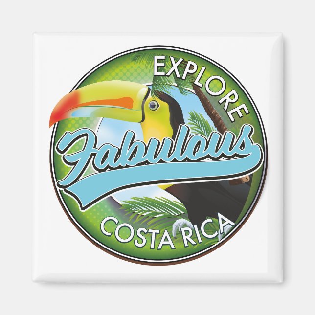 Utforska fantastisk logotyp för costa rica magnet (Framsidan)