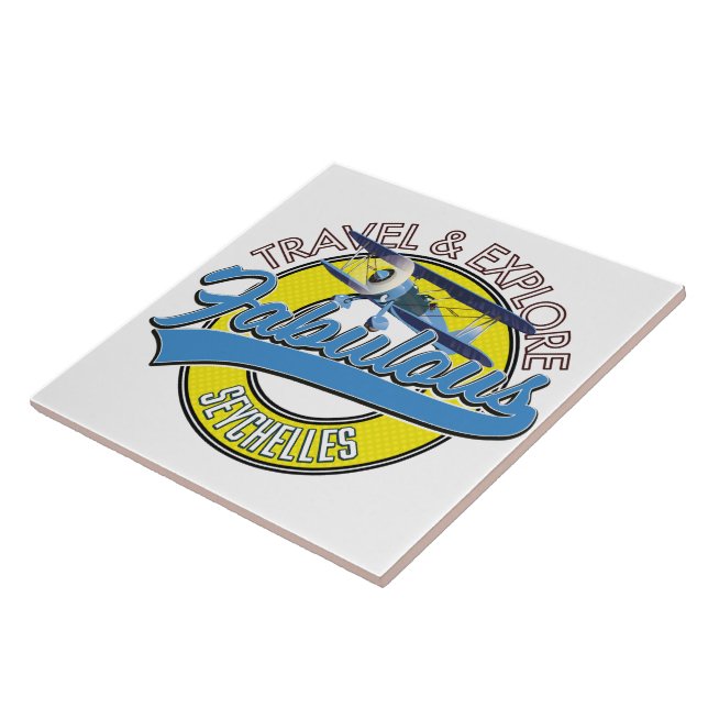 utforska fantastisk seychellisk logotyp Car Magnet Kakelplatta (Sidan)