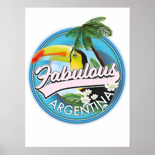 utforska fantastiska Argentina logotyp vykort Poster