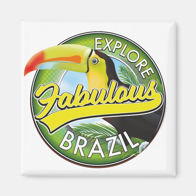Utforska fantastiska Brasilien logotyp Magnet (Framsidan)