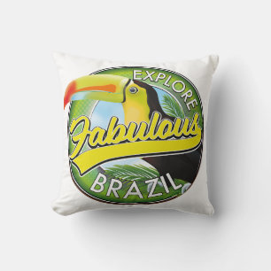 Utforska fantastiska Brasilien Logotyp Magnet Kudde