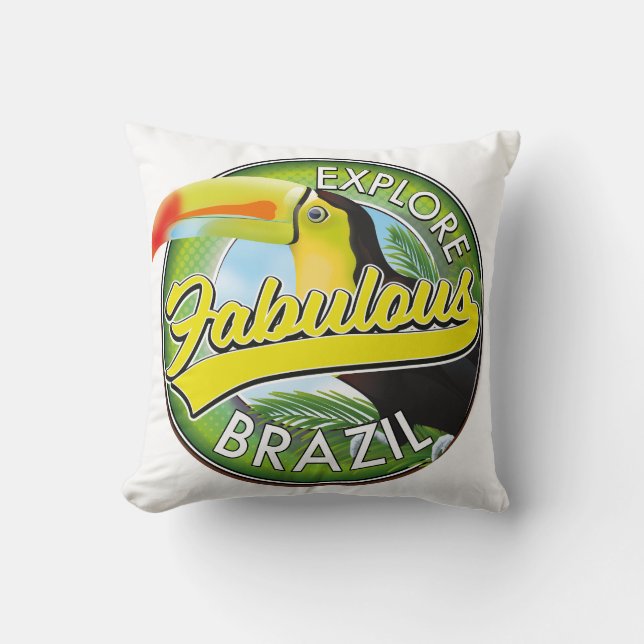 Utforska fantastiska Brasilien Logotyp Magnet Kudde (Framsida)