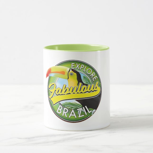 Utforska fantastiska Brasilien logotyp Mugg (Center)