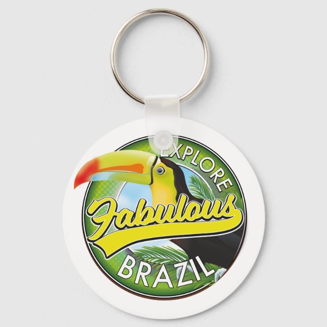 Utforska fantastiska Brasilien logotyp Nyckelring (Framsida)