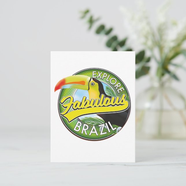 Utforska fantastiska Brasilien logotyp Vykort (Stående Fram)