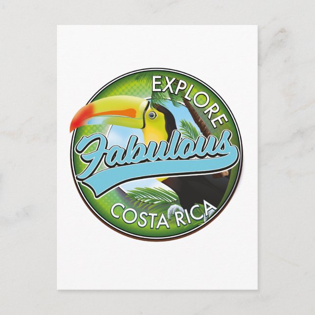 Utforska fantastiska costa rica logotyp vykort (Framsida)
