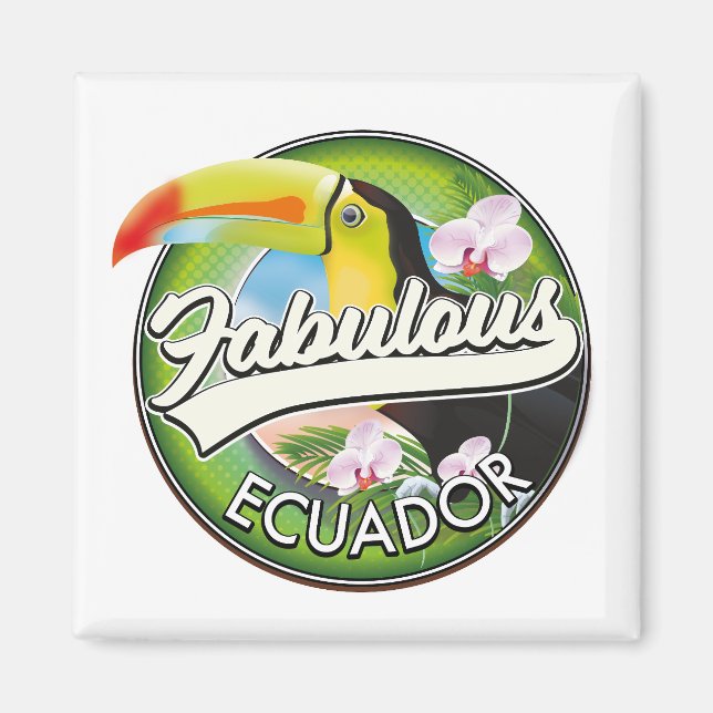 Utforska fantastiska Ecuador logotyp Magnet (Framsidan)