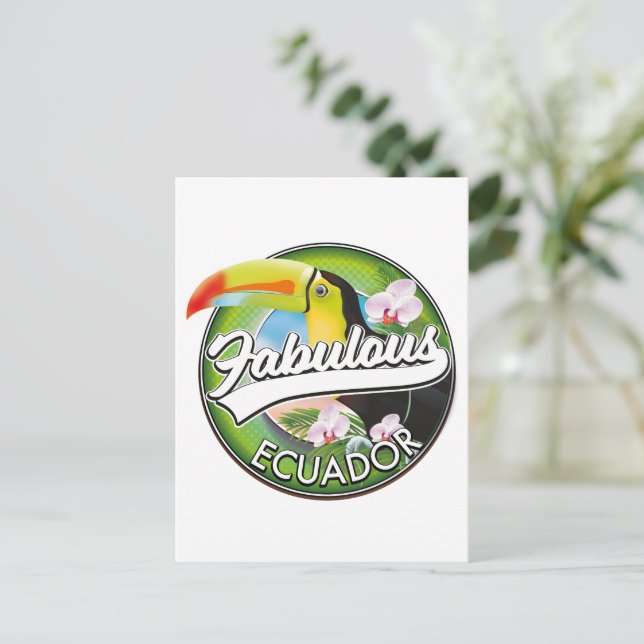 Utforska fantastiska Ecuador-logotyp Vykort (Stående Fram)