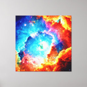 Utforska färgad Nebula Art Canvastryck