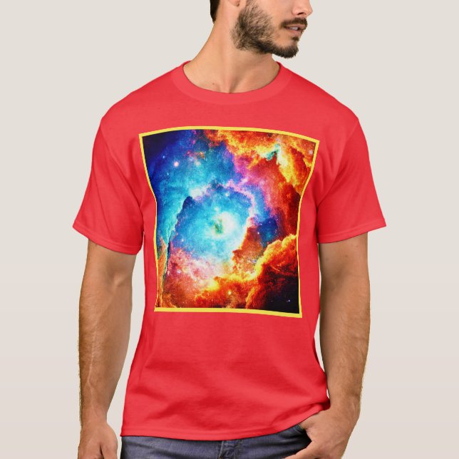 Utforska färgad Nebula Art T Shirt (Framsida)
