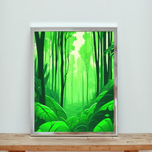 Utforska Grönten Lush Forest Fototryck