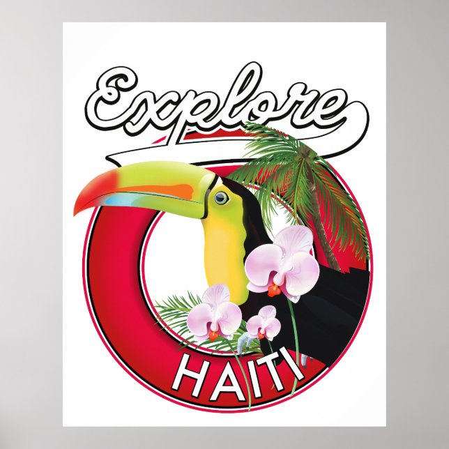 Utforska Haiti logotyp reselapp. Poster (Framsidan)
