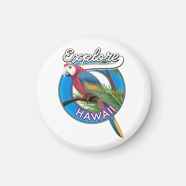 Utforska Hawaii-logotyp Magnet (Framsidan)