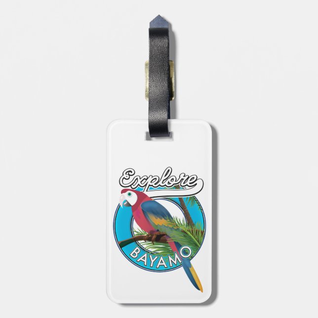 Utforska Hawaii retro logotyp Bagageetikett Bagagebricka (Baksidan Lodrät)