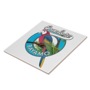 Utforska hawaii retro logotyp Ceramic Tile Kakelplatta