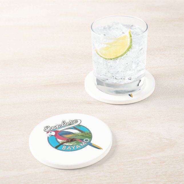 Utforska Hawaii retro logotyp Koppardyna Underlägg (Sidan)