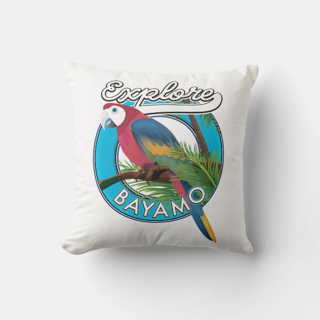 Utforska Hawaii retro logotyp Kuddvar Kudde (Framsida)