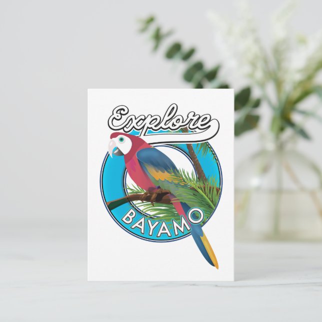 Utforska Hawaii retro logotyp Postkort Vykort (Stående Fram)
