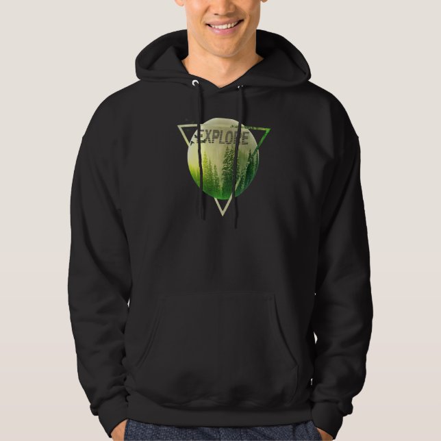 Utforska hiking Camping Hoodie (Framsida)
