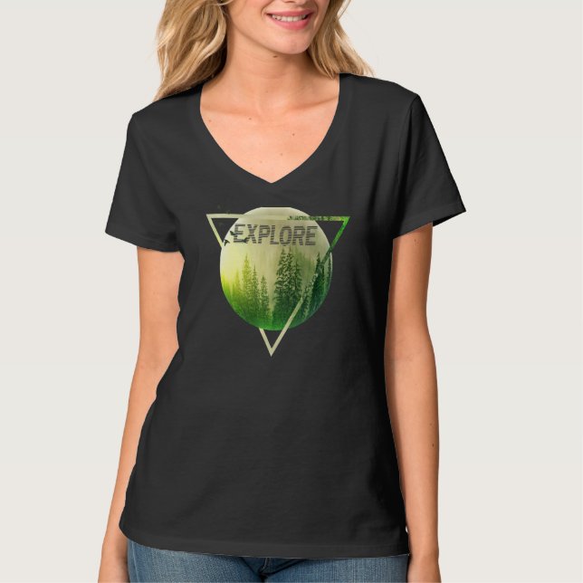 Utforska hiking Camping T Shirt (Framsida)