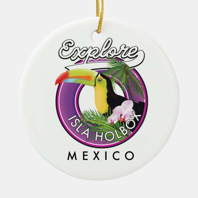 utforska Isla Holbox strand mexico-resepatset Coff Julgransprydnad Keramik (Framsidan)