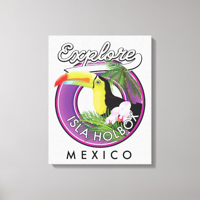 utforska Isla Holbox strand mexiko resa lapp Canvastryck (Framsida)