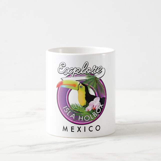 utforska Isla Holbox strand mexiko resa patch Kaffemugg (Center)