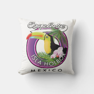 utforska Isla Holbox strand mexiko resa patch Kudde