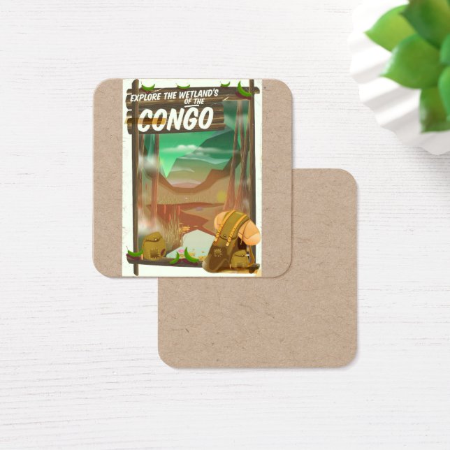 Utforska Kongos våtmarker Fyrkantigt Visitkort (Skivbord)