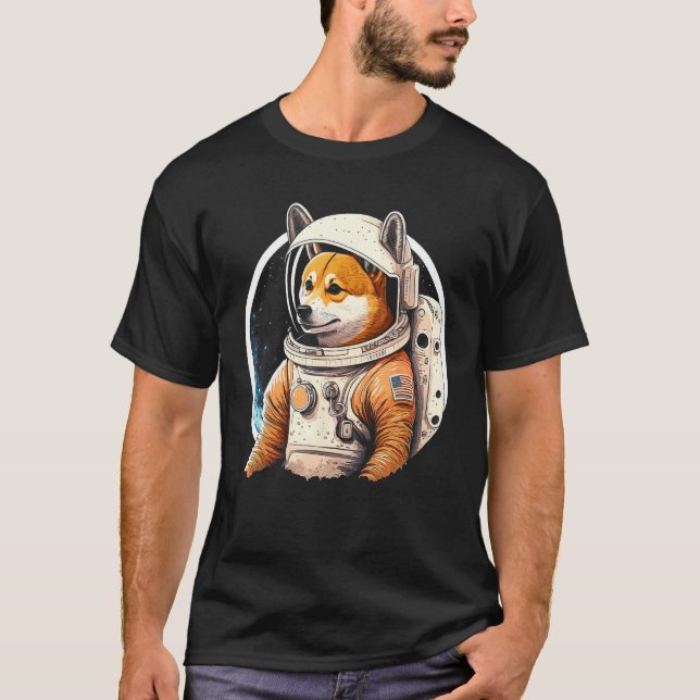 Utforska Kosmos med en Corgi Astronaut T Shirt (Framsida)