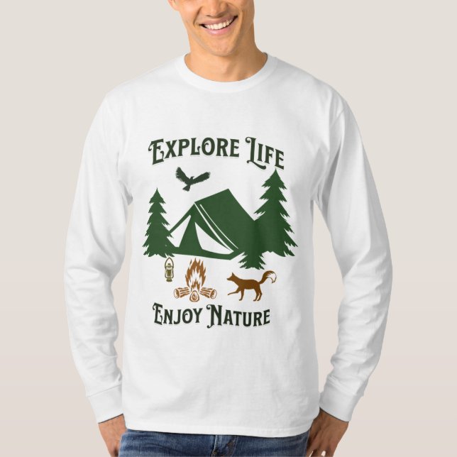 Utforska livet, njut av naturen t shirt (Framsida)
