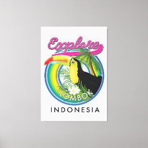 Utforska Lombok Indonesien Resa logotyp Canvastryck