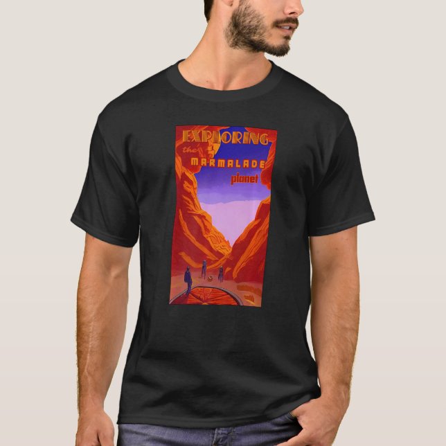 Utforska marmalade planets rymdgruvestron t shirt (Framsida)