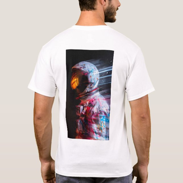 Utforska Mars - Astronaut Rörelse Blur T-Shirt (Baksida)