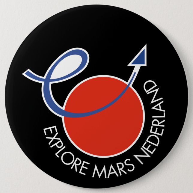Utforska Mars Nederland Button zwart Knapp (Framsida)