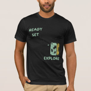 Utforska med resväskor för redo t shirt