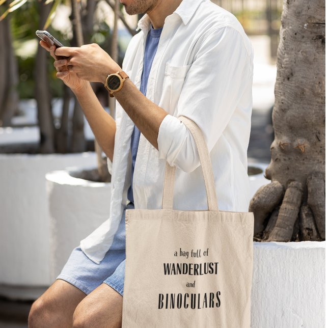 Utforska med Wanderlust och Kikare Äventyr Tygkasse (Shop now and let your wanderlust take flight! )
