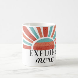 Utforska Mer -Gradient retro solnedgång Kaffemugg