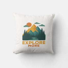 Utforska mer - Retro Mountain & Forest Äventyr Kudde