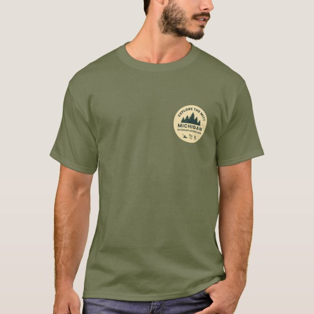 Utforska Mitt, Michigan Manar T-Shirt (Framsida)