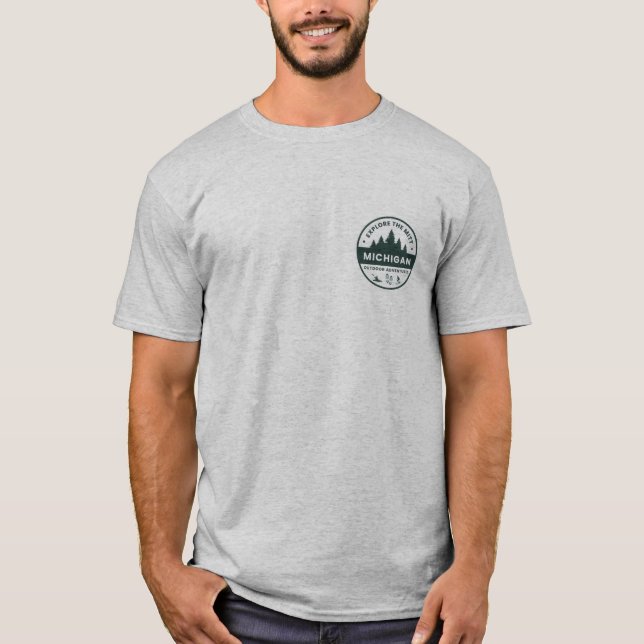 Utforska Mitt, Michigan Manar T-Shirt (Framsida)