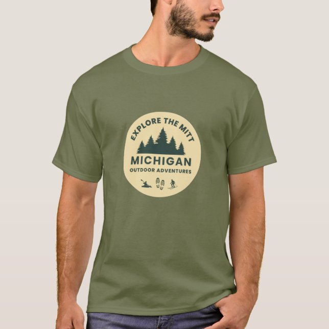 Utforska Mitt, Michigan Manar T-Shirt (Framsida)