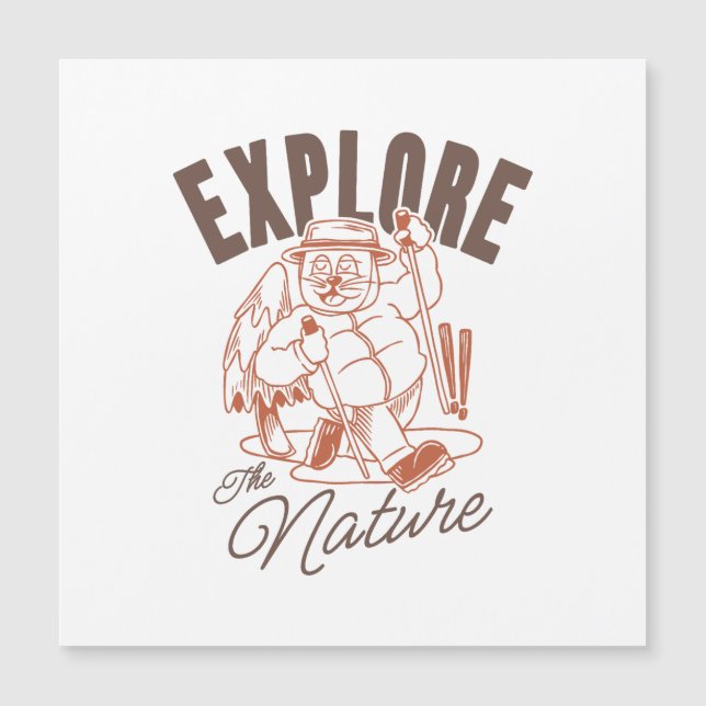 Utforska naturen - Vintage Cat Hiker (Framsida)