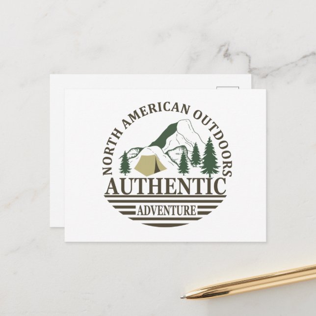 Utforska nordamerikanska utomhusvandring i äventyr helg vykort (Fram/Back In Situ)