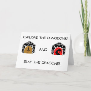 Utforska påsarna och Slay the Dragons - Card Inbjudan