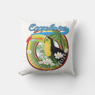 Utforska Placencia Belize-logotypen Kudde