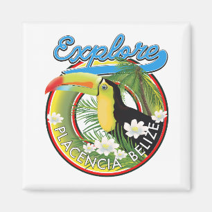 Utforska Placencia Belize-logotypen Magnet