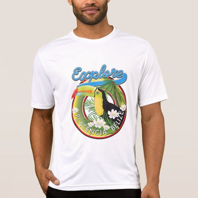 Utforska Placencia Belize reselogo T Shirt (Framsida)