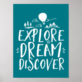 Utforska Poster Dream Discover Travel Quotes